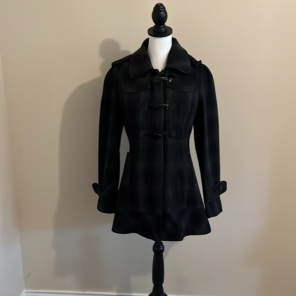 Black Rivet, Black/Gray Lined Long Sleeve Wool Coat, size Small - Picture 5 of 5